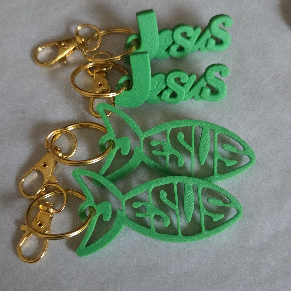 3-D PRINTED Jesus Keychain/Bag Charm or Zipper Pull